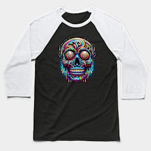 melting trippy skull Baseball T-Shirt